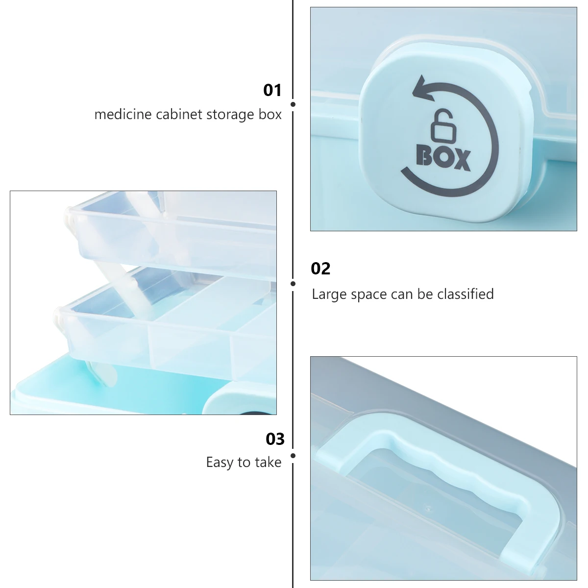 

Large Medicine Box Portable Plastic Travel First Aid Kit Multi-layer Storage Organizer Bug-proof Moist-proof Container
