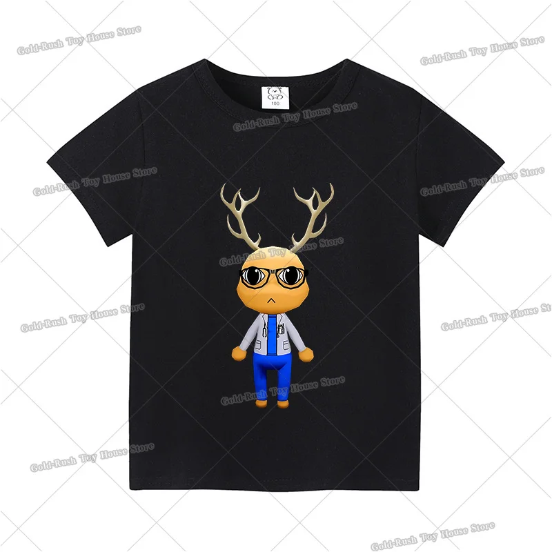 Cartoon Animal Hospitals T Shirt for Kids Hot Game Print Short Sleeve Cotton Tees Boy Girl O Neck Tops Summer Children Clothes