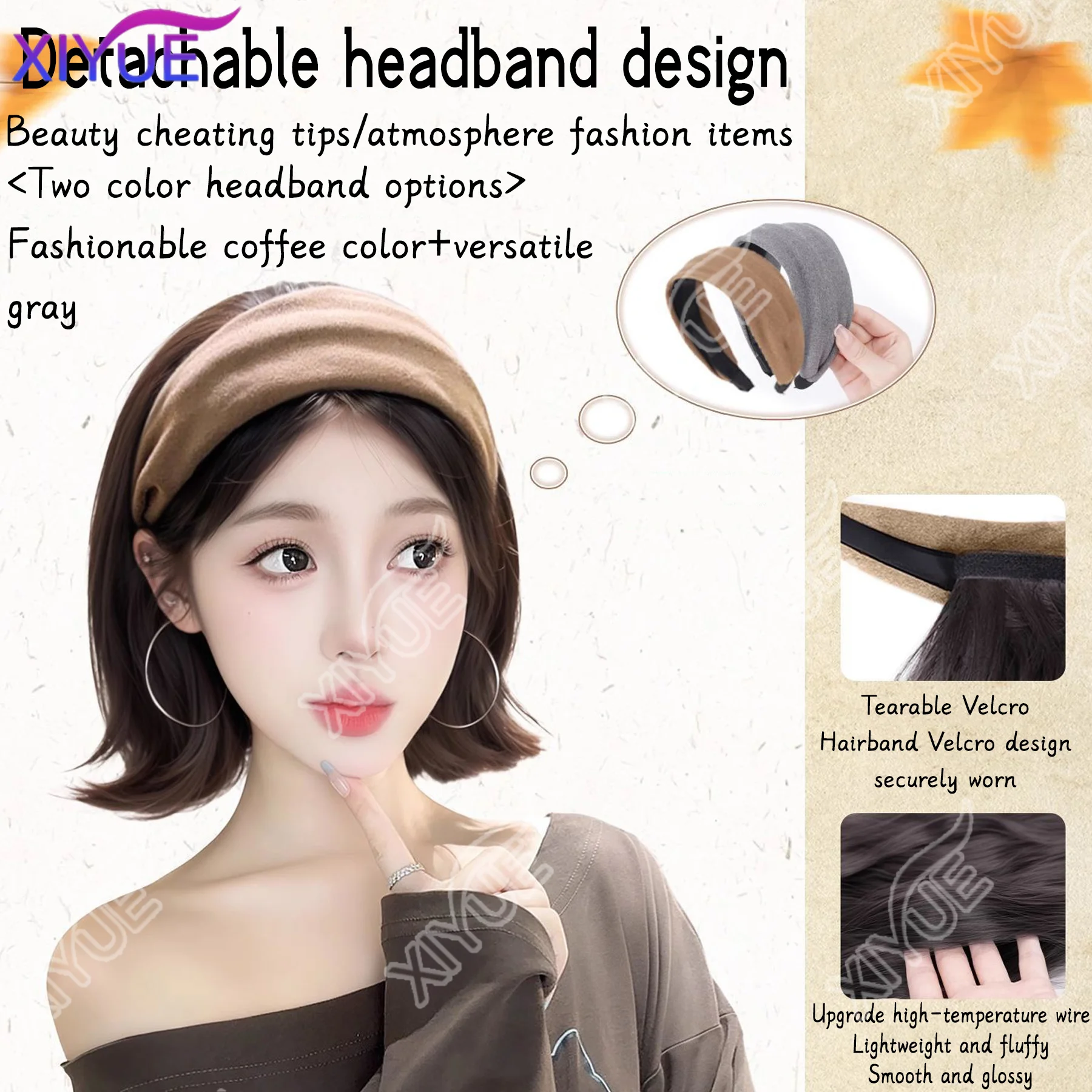 XIYUE رباط شعر نسائي عتيق من القطن الناعم الصلب للفتيات شعر مستعار جميل عقال أغطية رأس نصف رأس للشعر المستعار