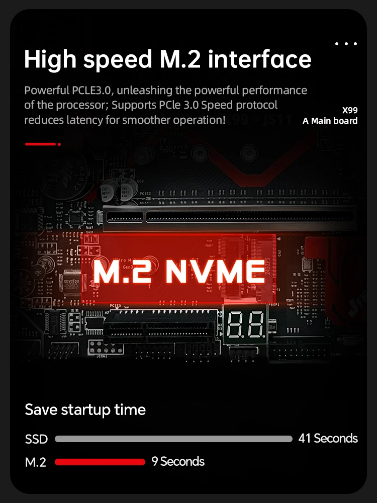 JIESHUO X99 Motherboard with M.2, USB 3.0, LGA 2011 Socket for for Gaming Computer support TPM 2.0