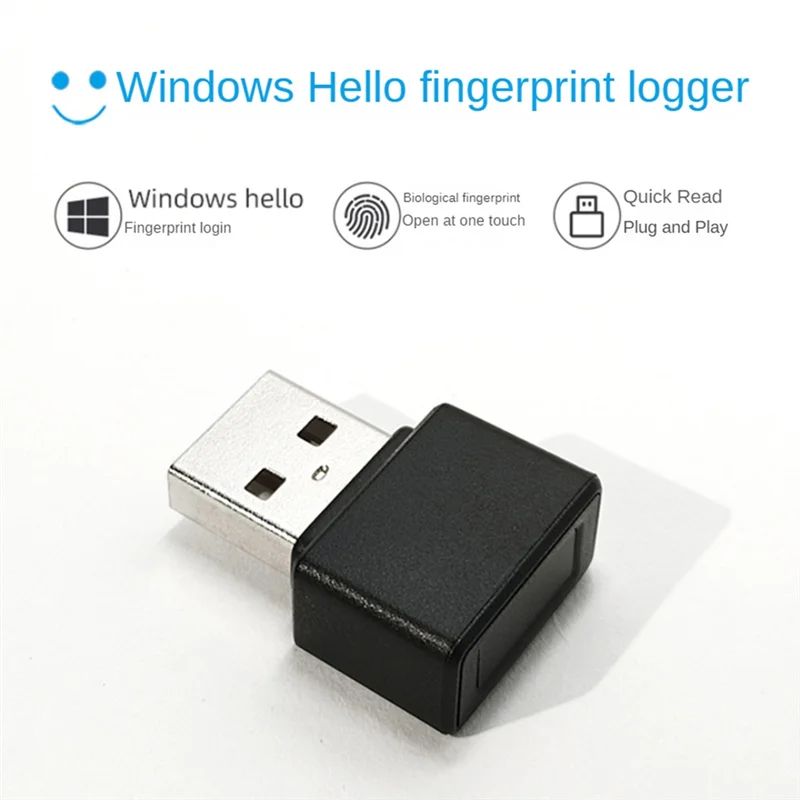 AA08-Mini módulo lector de huellas dactilares USB dispositivo de reconocimiento de huellas dactilares USB lector de huellas dactilares para Windows 10 11 Hola