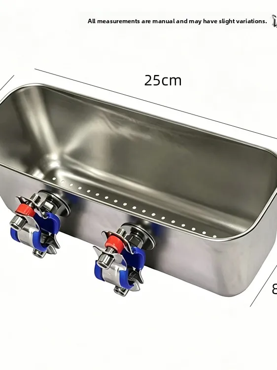 Stainless Steel Square Fishing Bait Tray Boat Fishing Sea Fishing Quick Boat Yacht Bait Box Anti-slip Pad Multi-functional