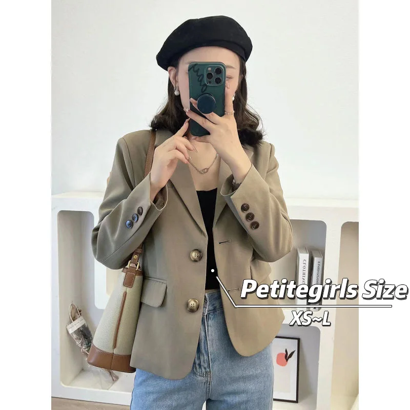 

145cm Petite girls Advanced Sense Suit Jacket Female Casual Temperament Short Section Suit XS Appear High Spring Matching