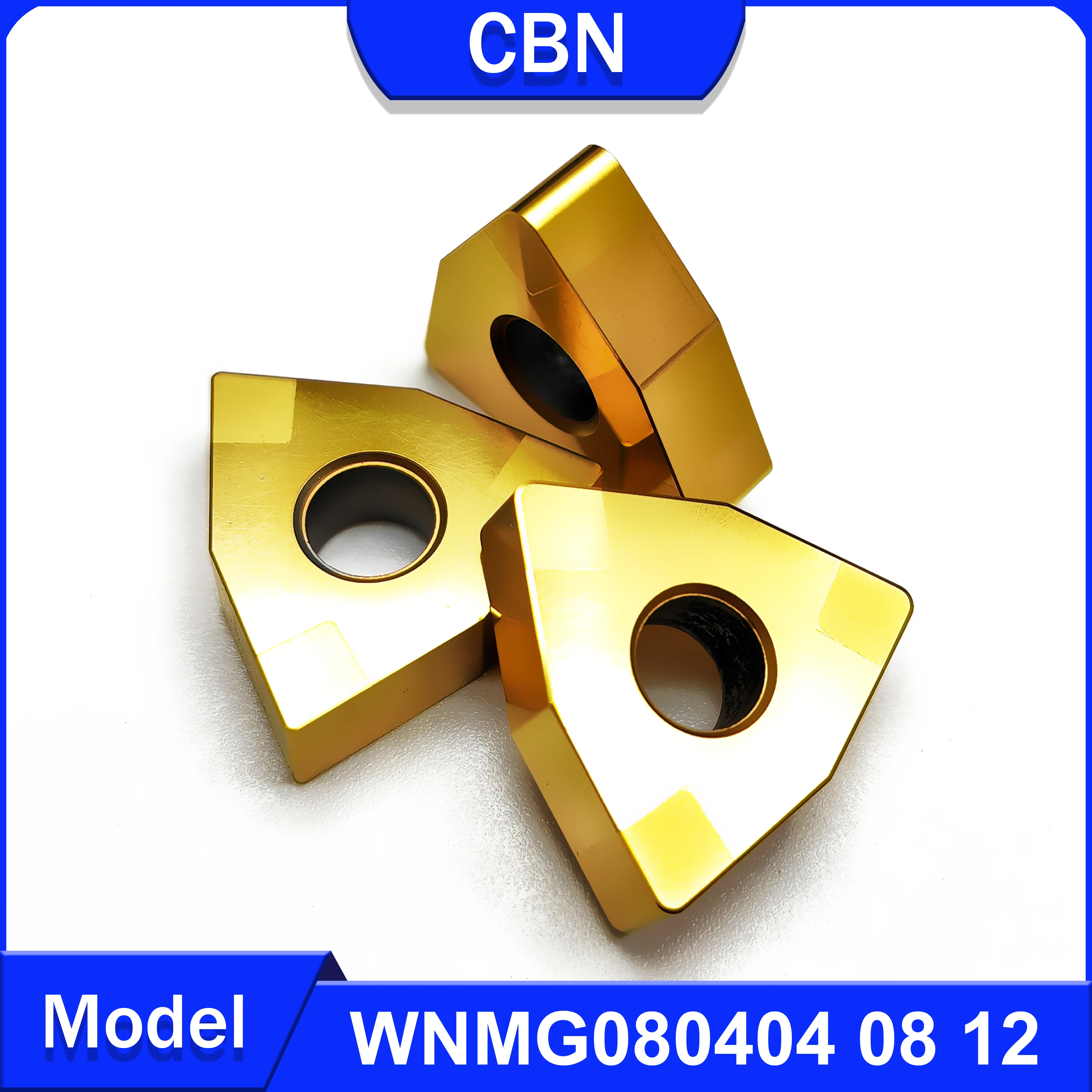 CBN Turning tool WNMG080404 WNMG080408 WNMG080412  High hardness steel quench steel gold coating to improve efficiency WNMG tool