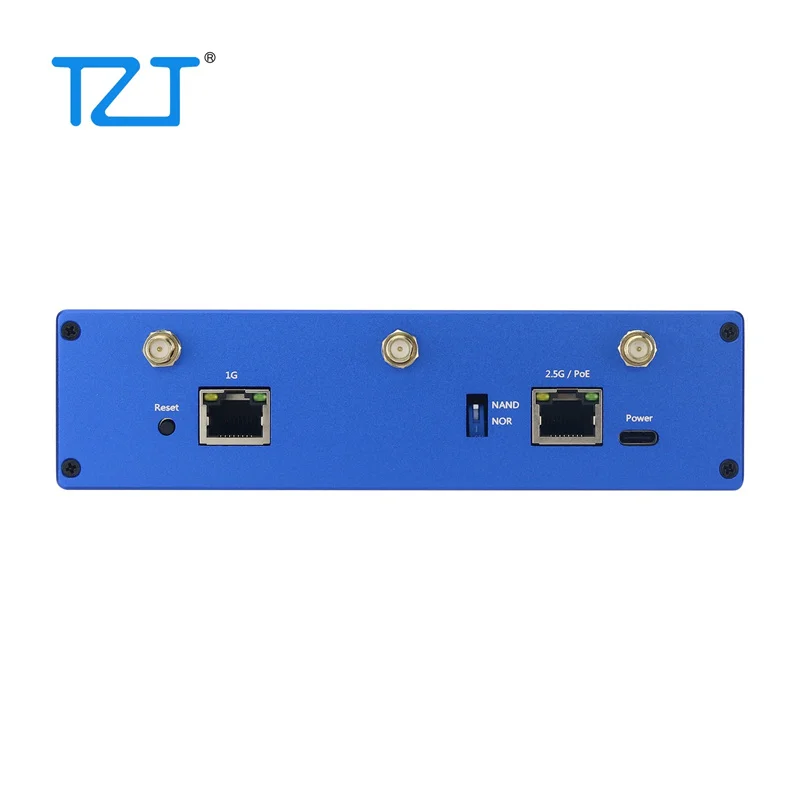 Маршрутизатор TZT Banana Pi OpenWrt One с корпусом, 1 ГБ ОЗУ MT7981B, 2,5 ГБE RJ45 и портами Gigabit Ethernet RJ45