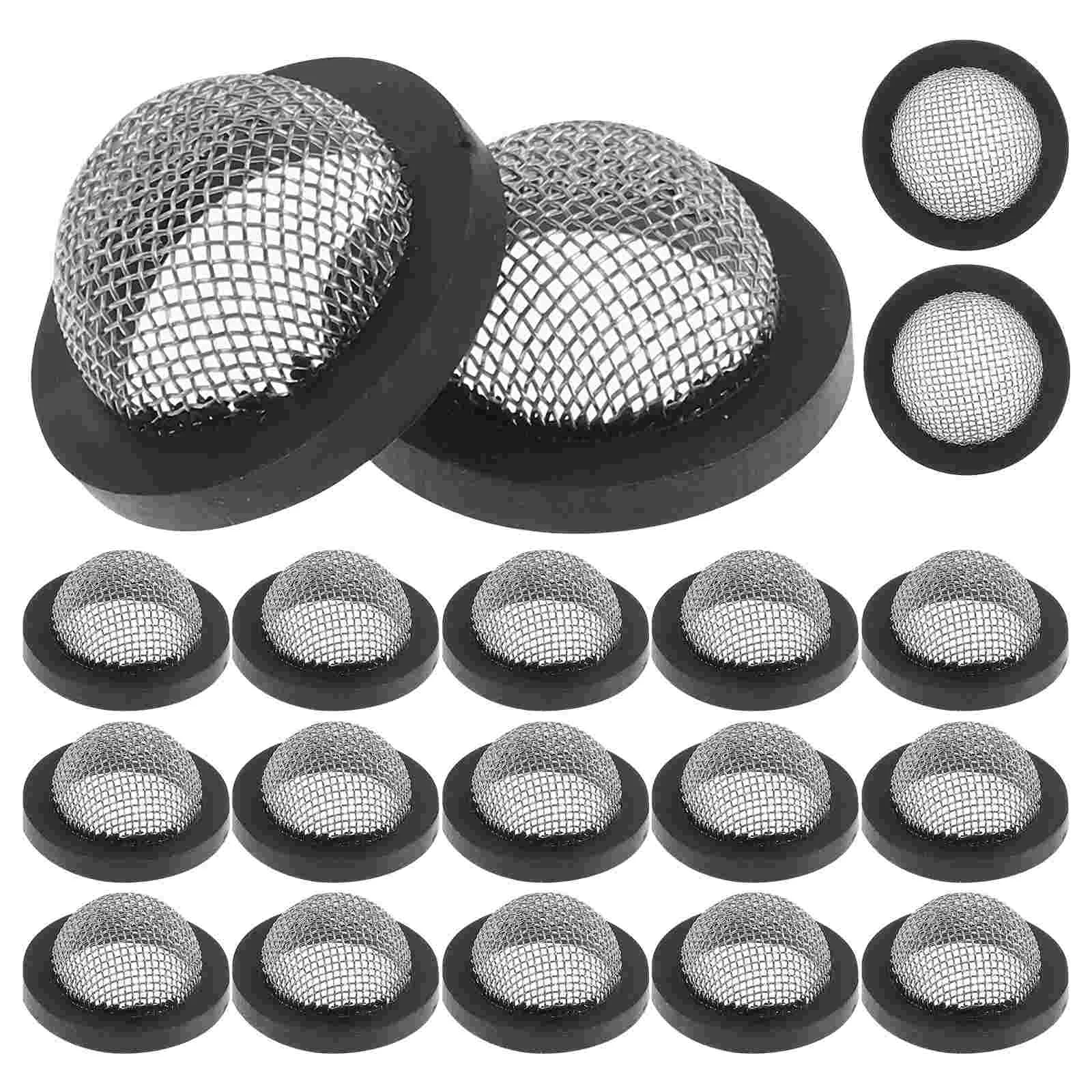 20 Pcs Six Point Filter Gasket Washers Hose Inlet Coupling with Strainer Water Faucet Screen Stainless Steel Rubber