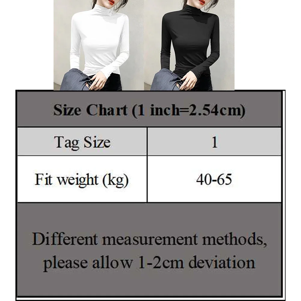 Autumn Wear Slim Fit Top Basic Turtleneck Basic Turtleneck Casual Top Autumn Black Vacation Wear Regular Length