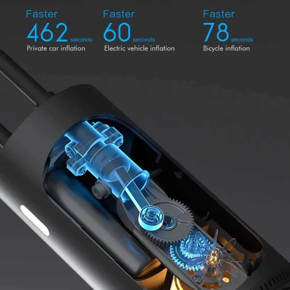 Imagem -06 - Mojietu Bomba de ar Elétrica Relâmpago Inflator de Pneus Inteligente Compressor de ar Digital para Bicicleta Carro Automotivo 480g Portátil Recarregável