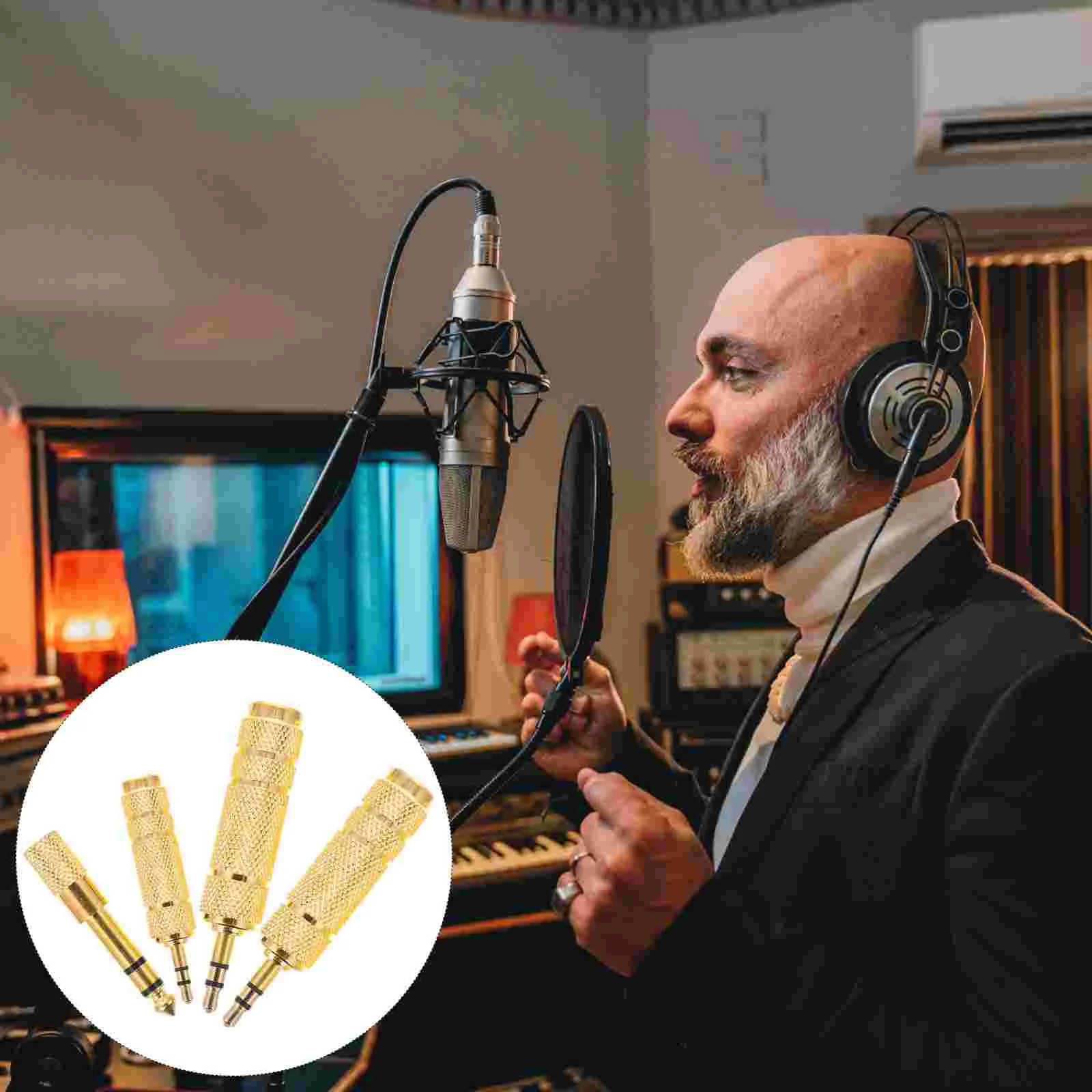 Stereo Adapter Instrument Connector Converter Headphone 35mm Amp Jack