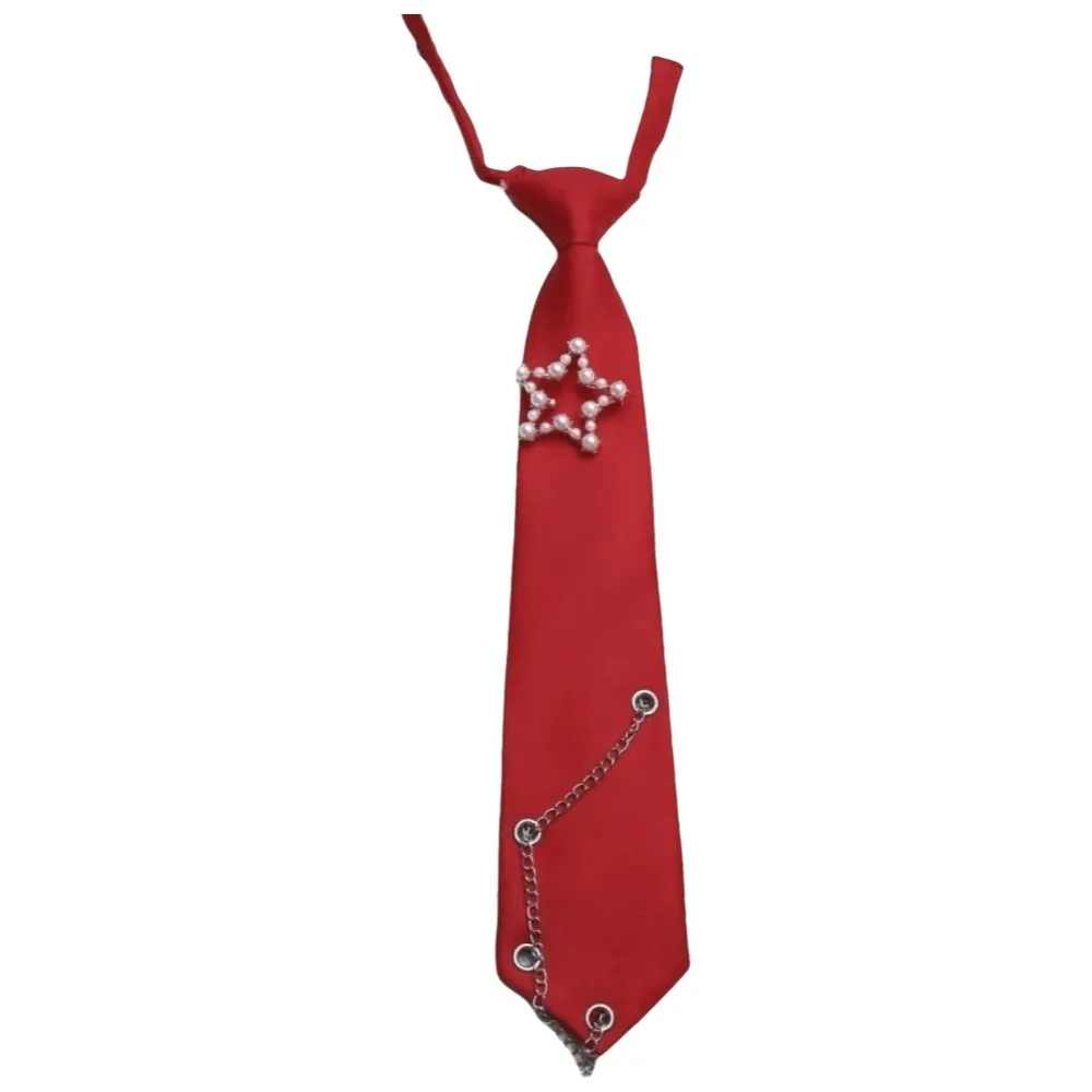 Temperament Korean Style Star Tie Tassels Choker Long Necktie Geometric Necklace Shirt Tie Men