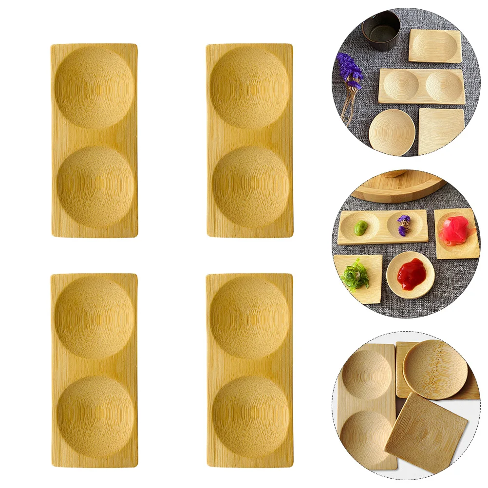 

Bamboo Snack Plates Dessert Dishes Soy Sauce Vinegar Oil Salt Storage Kitchen Bedroom Porch Thick Easy Clean