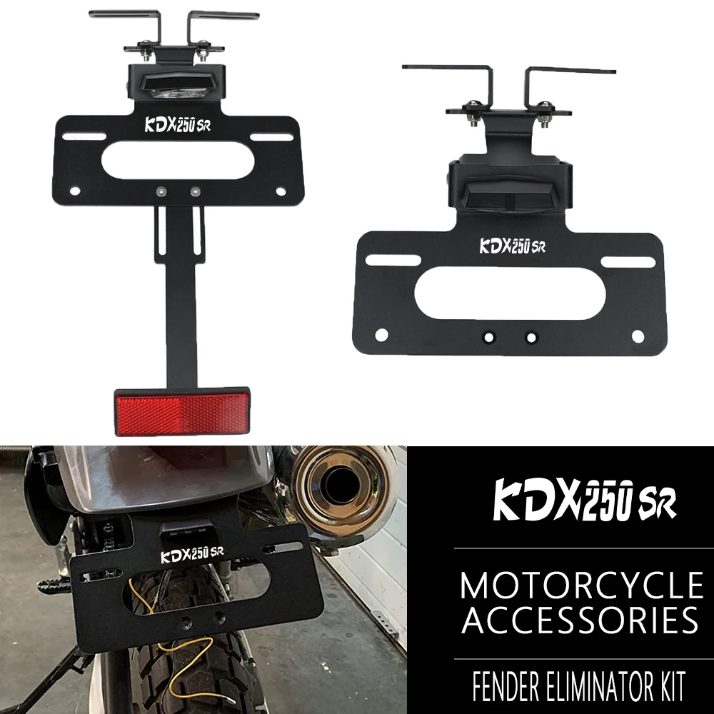 

For Kawasaki KDX125SR KDX250SR KDX 125SR 250SR Motorcycle License Plate Holder Fender Eliminator Registration Bracket Universal