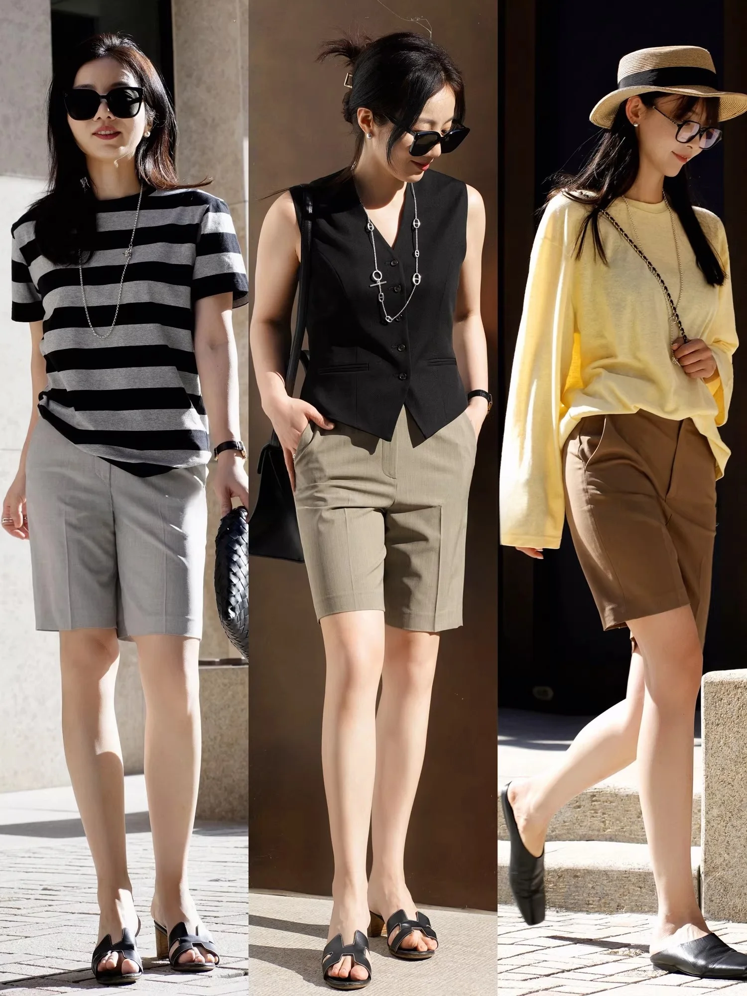 

Anti-Wrinkle Woolen Short Pants Suit for Women Straight Leg Business Casual Spring Summer Fashionable Commute Wool Blend