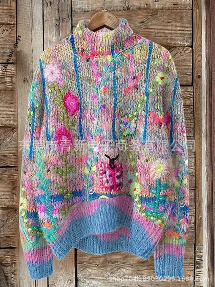 الخريف الشتاء السيدات سترة عارضة الأزياء الأوروبية الأمريكية نمط دافئ دافئ عيد الميلاد الغزلان سانتا هوديي متماسكة أعلى