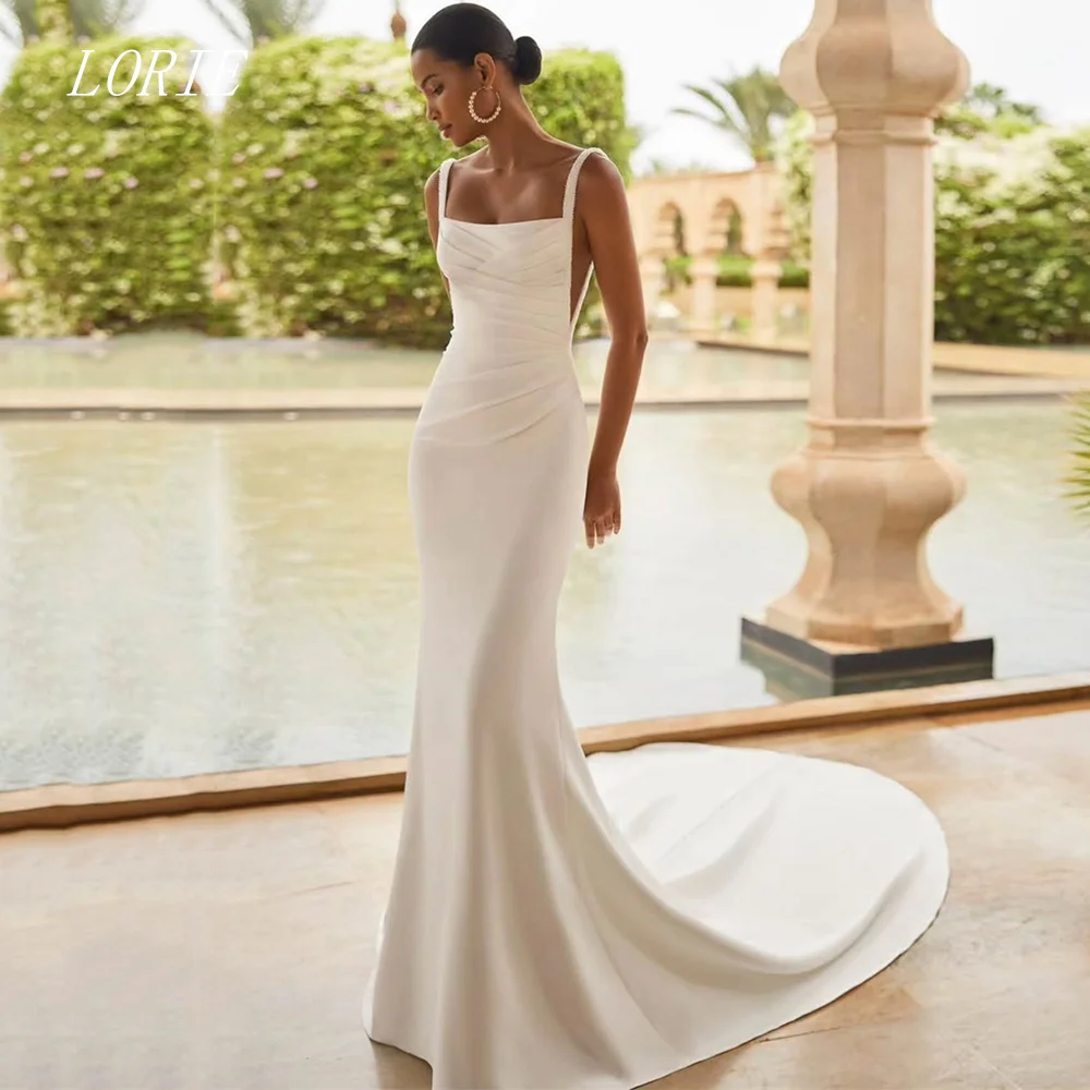 LORIE Luxury Mermaid Civil Wedding Dress Square Collar Bridal Dresses Pleat Irregular Engagement Wedding Gown Customized 2026