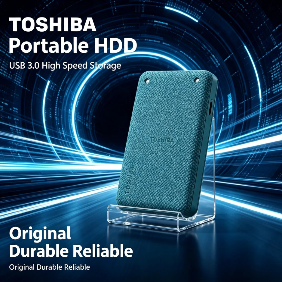 [Brand+] Toshiba V10 Green Portable External Hard Drive USB3.0 Mobile HDD Storage Disk for Laptop Desktop PC File Data Backup