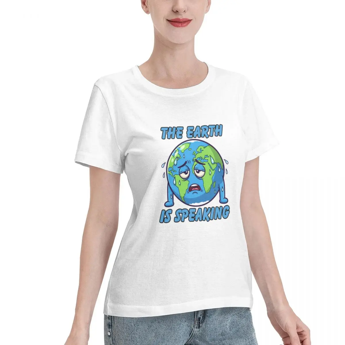 Reliable Item The Earth Is Speaking Climate Graphic Women's T-shirt All Season Loose Women Tshirt