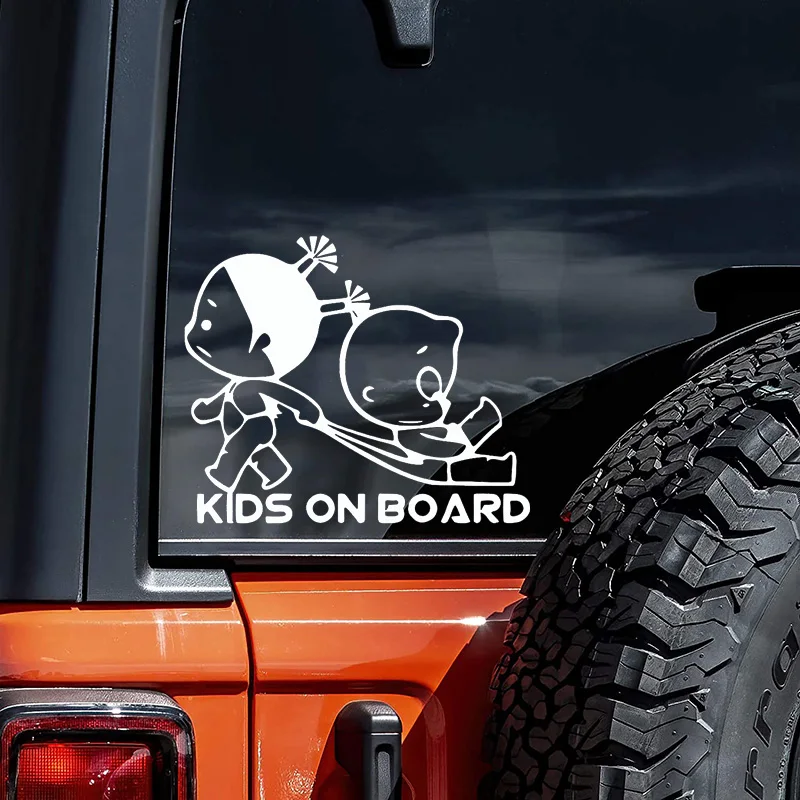 Kids On Board Kids Safety Vinyl Decal Waterproof Warning Sticker Baby in Vehicle Sign For Car Rear Windshield Decor Accessories - view 2