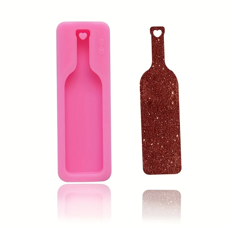 1 piece, grape wine bottle keychain silicone mold high legged cup handmade pendant cake decoration mold