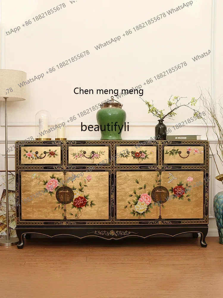 

D178 New Chinese Style Sideboard Cabinet Painted Cabinet Living Room Dining Room Wall Household Storage