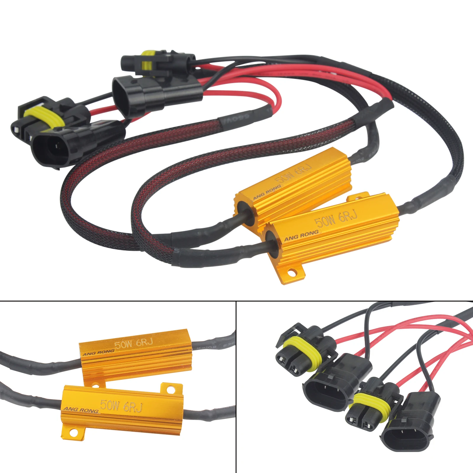 

2x H11 H8 Load Resistors Wiring Harness Canbus Decoder For LED Headlight DRL Daytime Running Fog Light