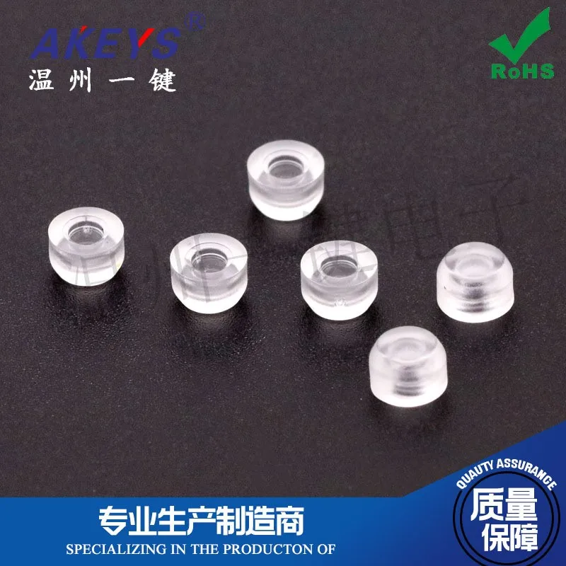 100pcs A63 Transparent soft silicone button cap Tact switch cap Round head Adapt to 6×6 switch series