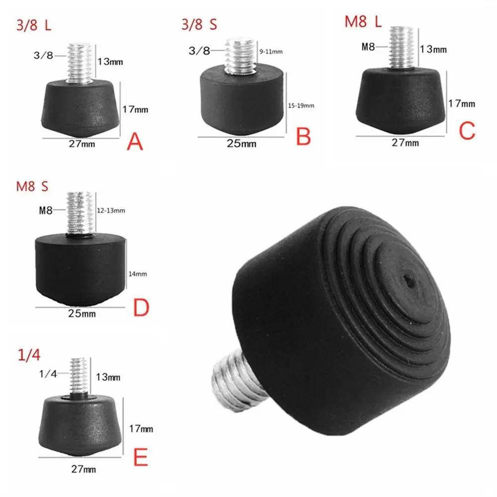 3/8 1/4 Inch Tripod Rubber Foot Anti-slip M8 Screws Monopod Foot Pad Feet Mount Rubber Spike Tripod Feet Mat Photography