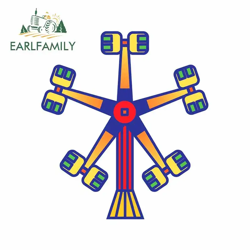 

EARLFAMILY 13cm X 12.9cm For Cute Ferris Wheel Windshield Anime Car Stickers Vinyl Car Wrap Waterproof Decal Bumper Decoration