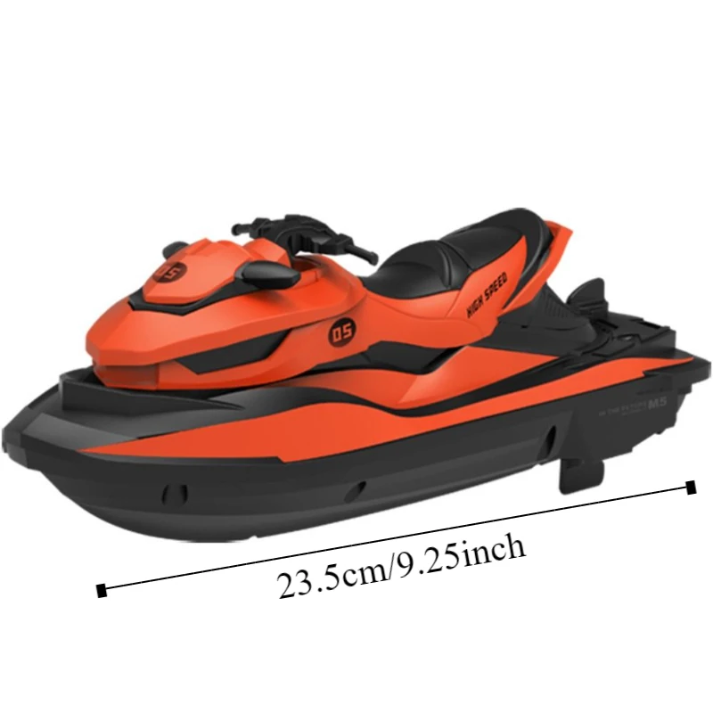 พลาสติกความเร็วสูง Rc เรือยนต์กันน้ํา Jet Ski เรือไฟฟ้าจําลองรุ่น 1:14 ชาร์จ 2.4g Wireless Speedboat