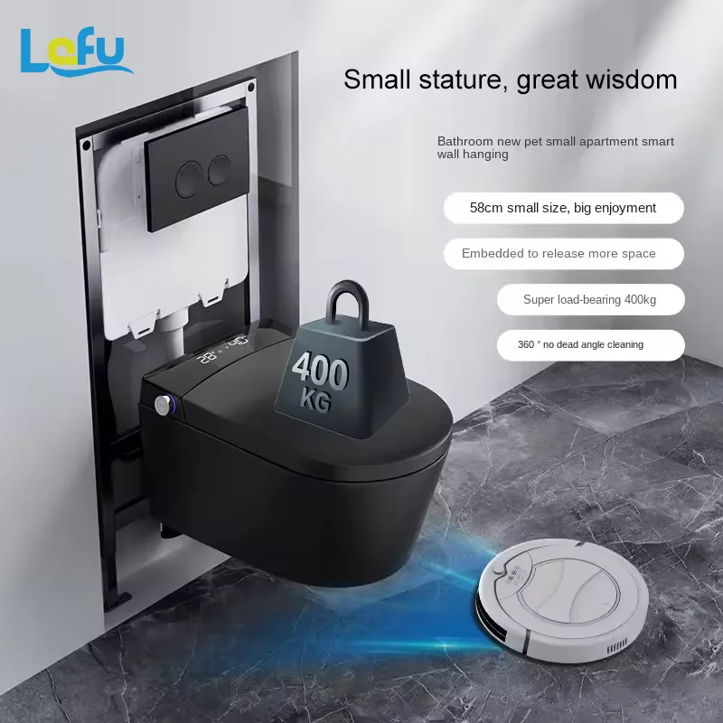 Factory Direct Luxury Design Bathroom Matt Black Intelligent Wc Toilet Bowl Electric Wall Hung Smart Toilet With Tank