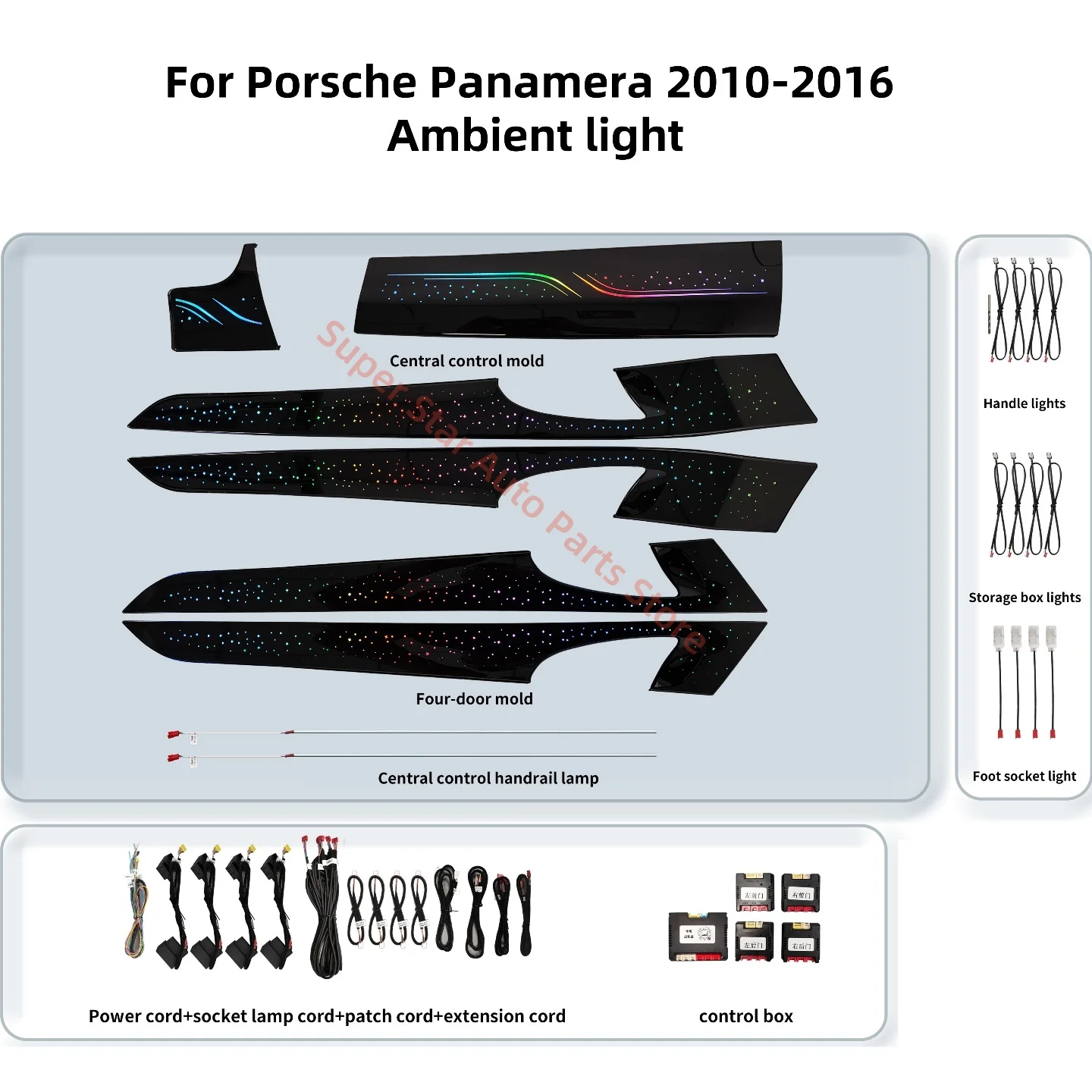 

Ambient Light For Porsche Panamera 2010-2016 Automotive Interior lighting upgrade Car accessories 1:1 trim Luminous cover plate