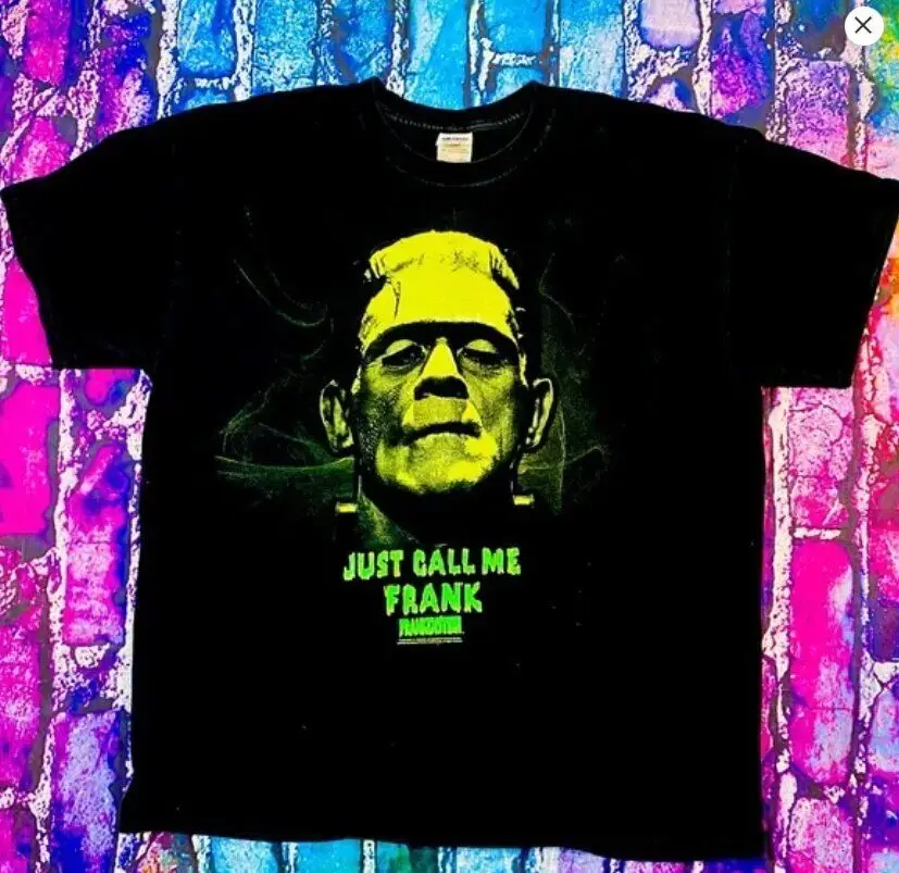 Vintage Universal Studios Frankenstein Just Call Me Frank Horror Glow T-Shirt