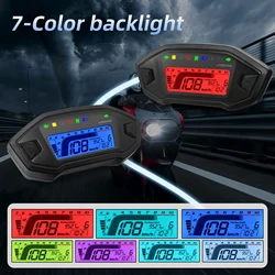2023 Newly 7 Colors Digital Speedometer Moto Dashboard 10000RPM Motorcycle LCD Display Odometer Tachometer for 1,2,4 Cylinder