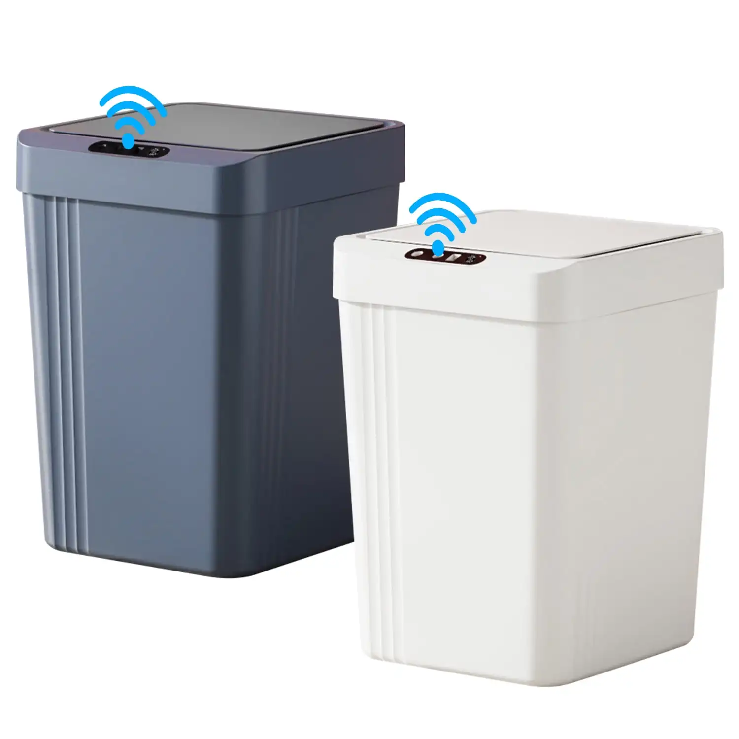 

Smart Sensor Trash Can 2 Pack - 3.0 Gallon Waterproof Touchless Waste Bin for Bedroom, Office, Living Room - Blue & White