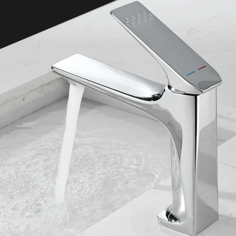 

Bathroom Sink Faucet Brass Single Handle Bathroom Sink Faucet Deck Mounted Wash Basin Water Tap Hot And Cold Water Mixer