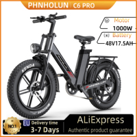 PHNHOLUN C6pro electric bike, 1000W motor, 48V 17.5Ah battery, 20*4.0 inch fat tire, 50Km/h maximum speed load 200kg