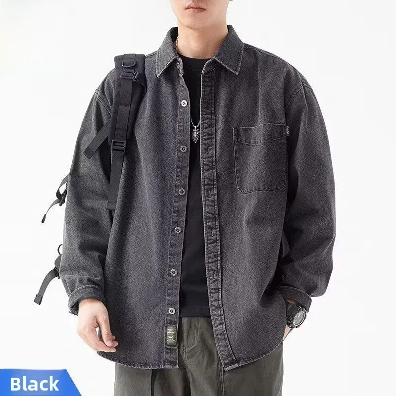

New Men's Casual Loose Shirt Trendy Design Spring Autumn Wear Versatile Comfortable Standard Fit Long Sleeve Anti-Oil