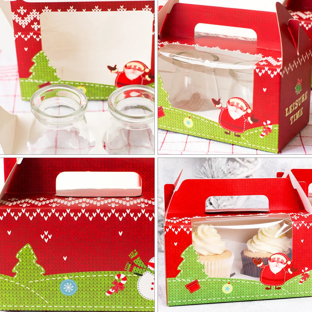 20 шт. коробки для кексов, экологически чистый пищевой бумажный контейнер для кексов из плотной бумаги с оконной вставкой на день рождения