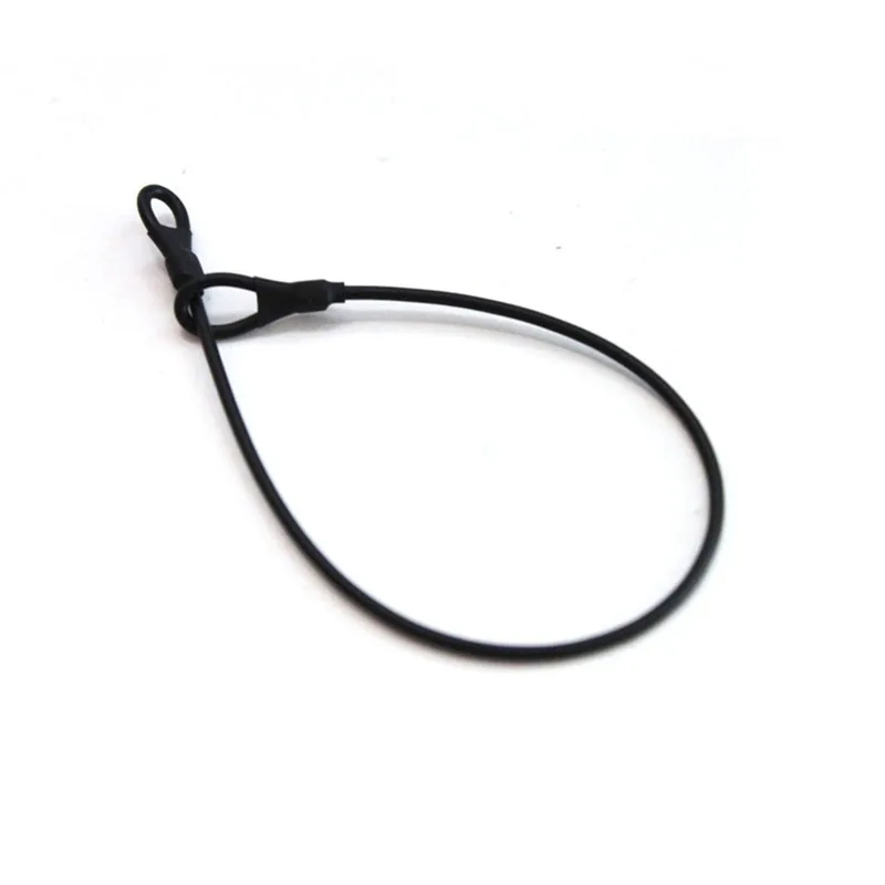 Security Wire Rope Lanyard, Tag anti-roubo, Prevenção de perda EAS, Preto, Pacote 100 pcs