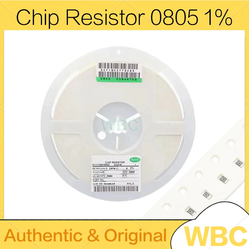 

1Reel 5000Pcs 0805 Resistor SMD Accuracy 1% 0 ohm~10M ohm 1K 2.2K 10K 100K 0 1 10 100 150 220 330 ohm 1R 10R 100R 150R 220R 330R