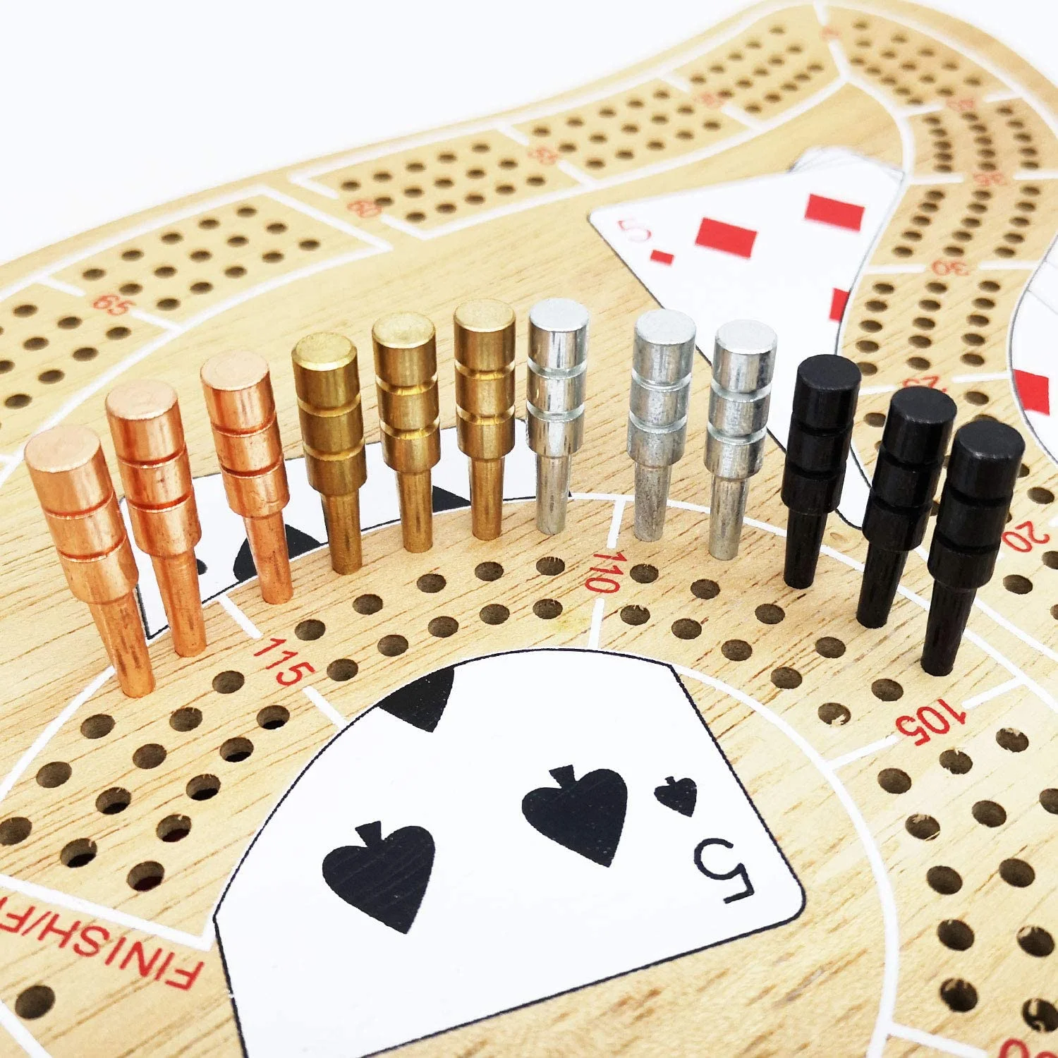 100 Stück Cribbage Game Pegs Stahl Messing 25 Silber 25 Schwarz 25 Gold 25 Kupfer für 1/8 Loch Scoring