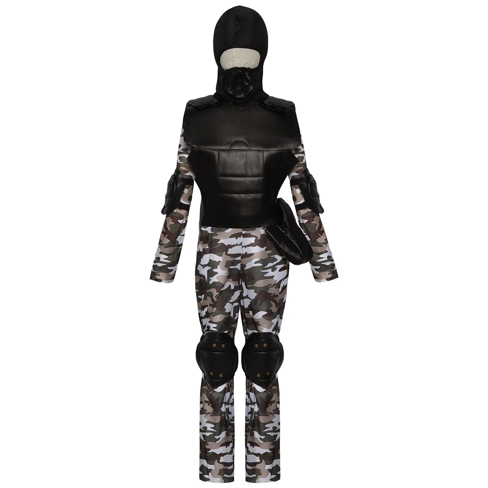 Meninos Camouflage Cosplay Outfit, Counter Strike Role Play, Top Pants, Roupas de Desempenho Halloween, Roupas de Forças Especiais, Homens