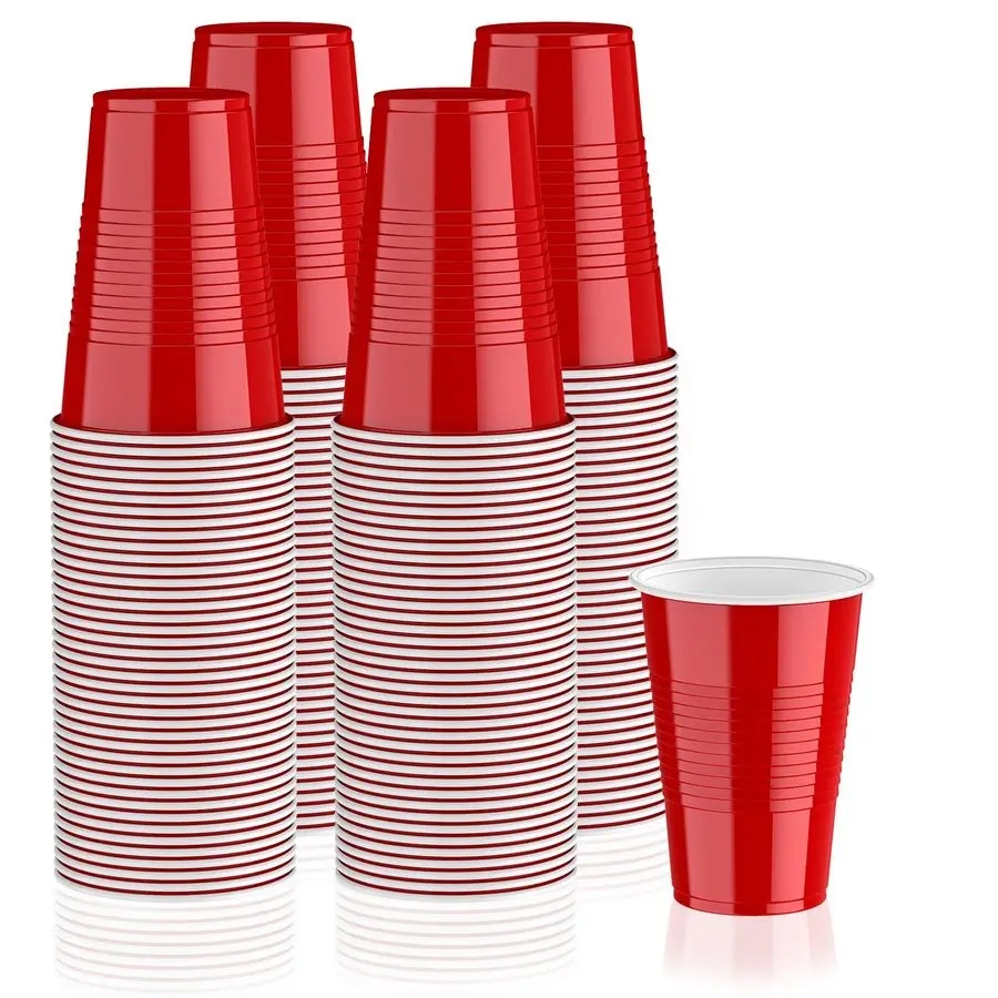 

240 Pack 16 oz Disposable Plastic Cups, Red Party Plastic Cups for Parties, Picnics and BBQ