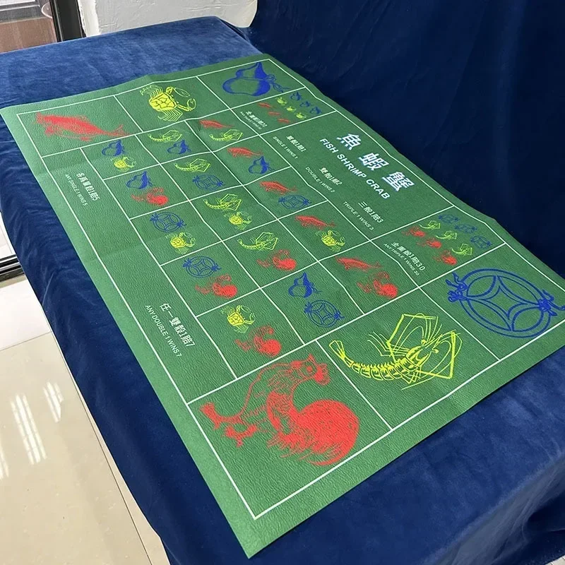 Double-sided Game Tablecloth 90x60cm Fish, Shrimp, Crab and Baccarat Non-woven Non-slip Tablecloth Entertainment Accessories