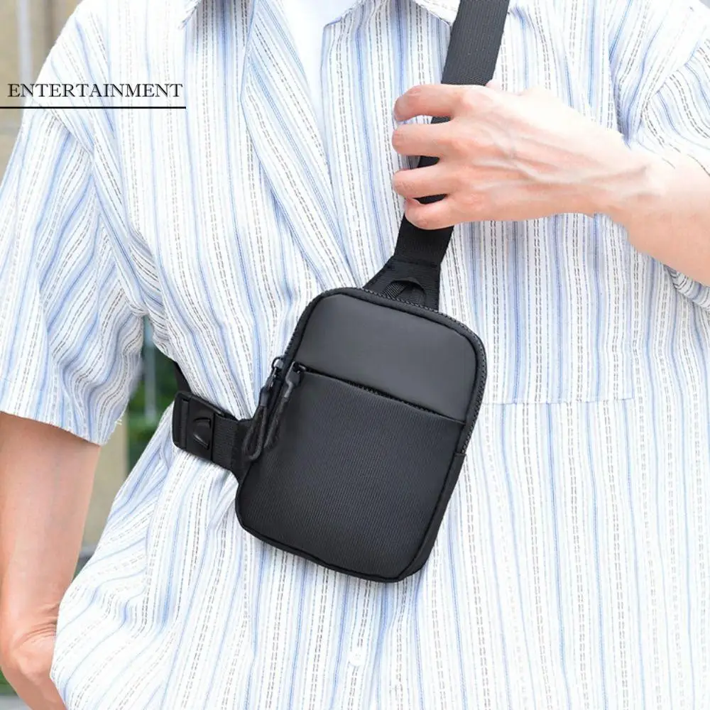 

Trendy Waterproof Crossbody Slings Bag Portable Oxford Men's Shoulder Bag Unisex Mini Chest Bag Running