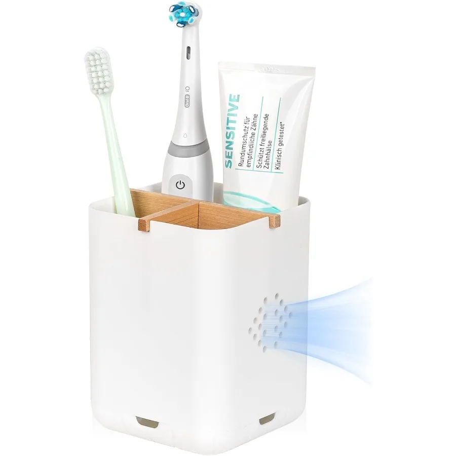 

Toothbrush Holders for Bathroom Countertop Detachable Electric Toothbrush Holder with Divider Toothbrush and Toothpaste Organiz