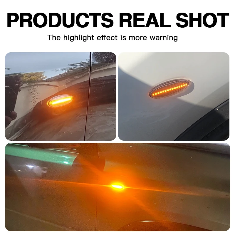 2Pcs For Nissan X-trail Qashqai J10 Cube Juke Leaf Micra Micra K13 Note E11 Car Side Marker Light Dynamic LED Turn Signal Lamp view 2