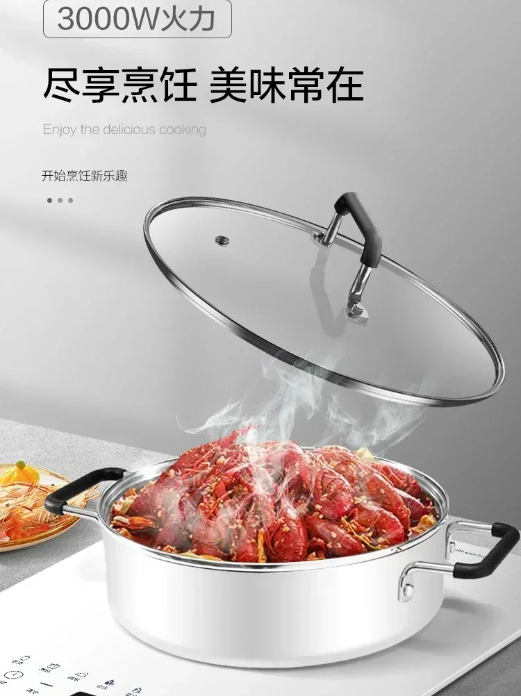 Induction cooktops for home use 3000W high power desktop embedded single cooker imported white crystal silver cooktop