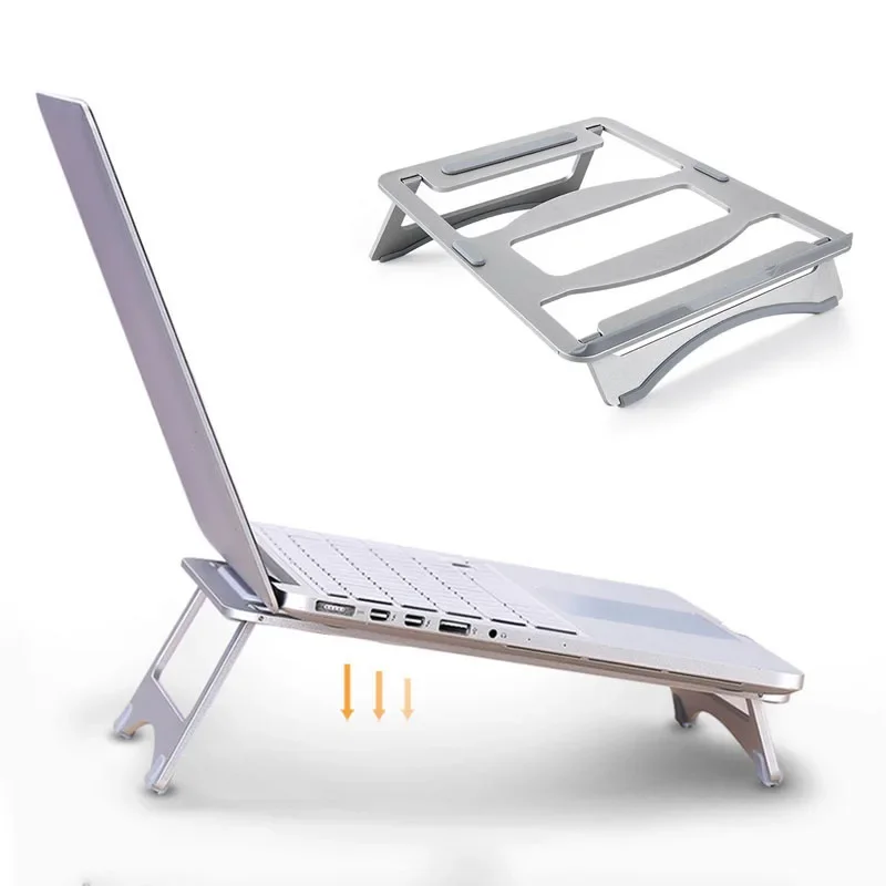 Portable Folding Laptop Stand Aluminum Lapdesk Notebook Cooling Stand Angle Adjustable Holder for Macbook Air Pro 11-15.6 Inch