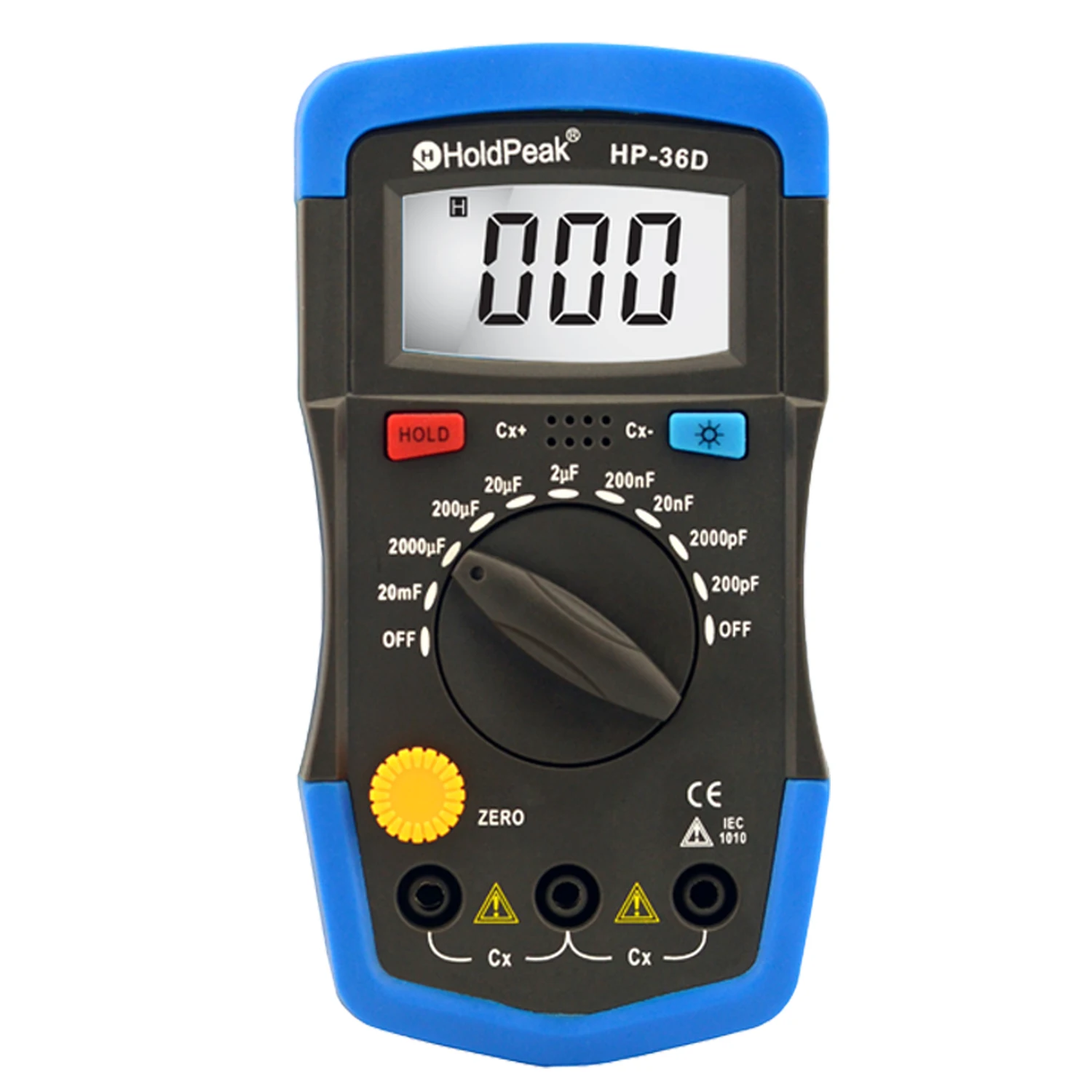 HoldPeak Digital Capacitance Meter Zero Adjust Data Hold Backlight Nine Range For Printed Circuit Board Electronic Repair Test